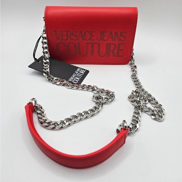Versace Jeans Couture Red Logo Shoulder Bag - Picture 3 of 14